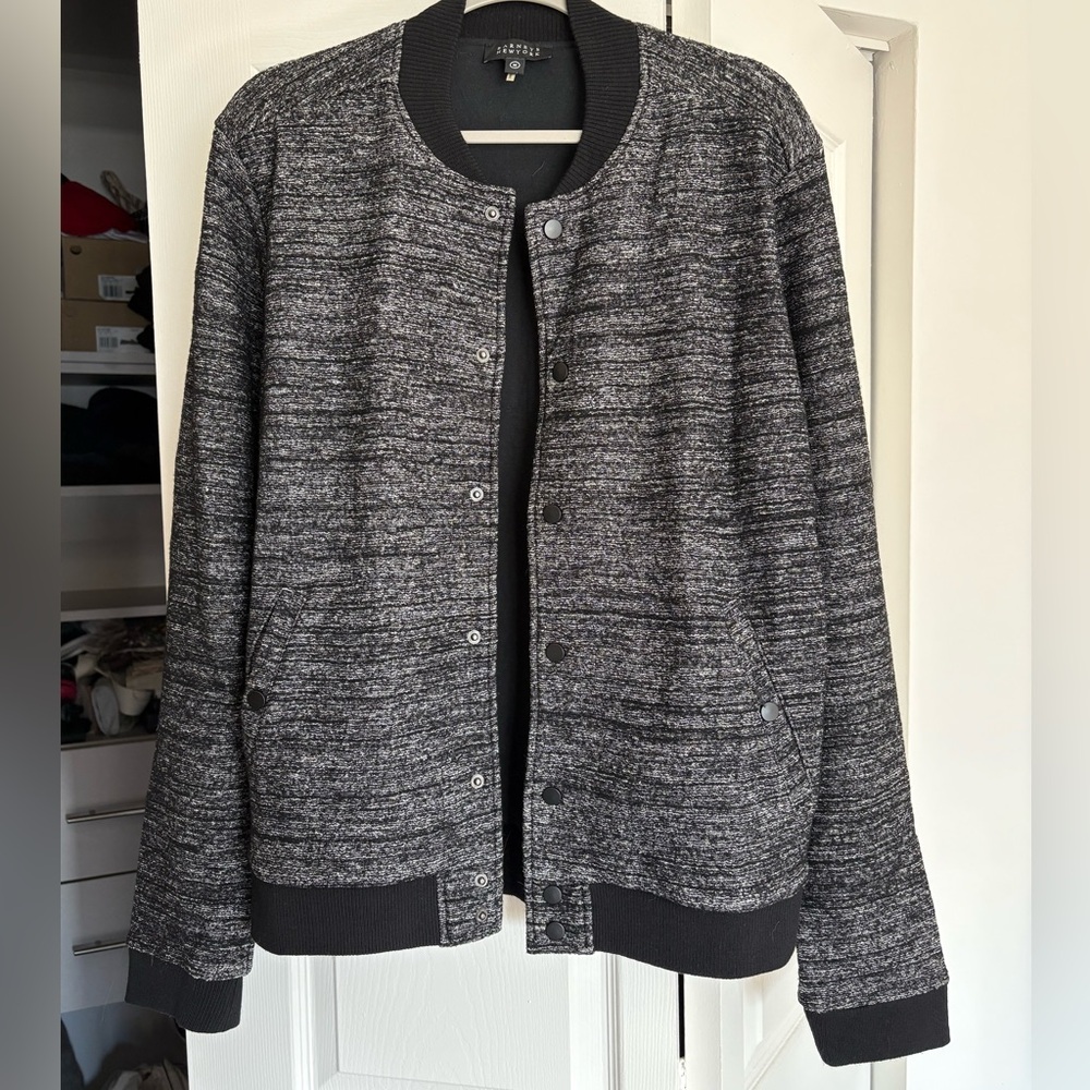 Barneys New York Charcoal Knit Jacket